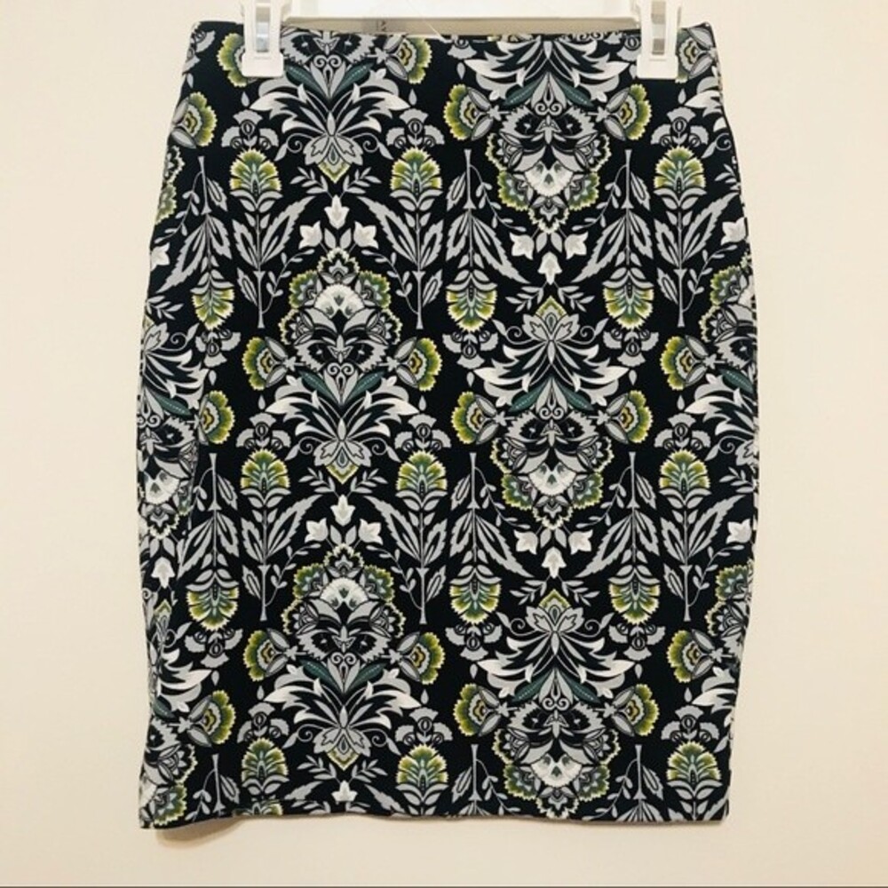 Ann Taylor factory blue skirt women navy blue floral Bodycon skirt size XS